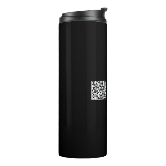 Aangepaste QR-code & Bewerkbare Retro-Moderne Teks Thermosbeker (Gedraaid links)