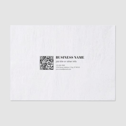 Aangepaste QR-code & Bewerkbare Retro-Moderne Teks Tissuepapier (Voorkant)