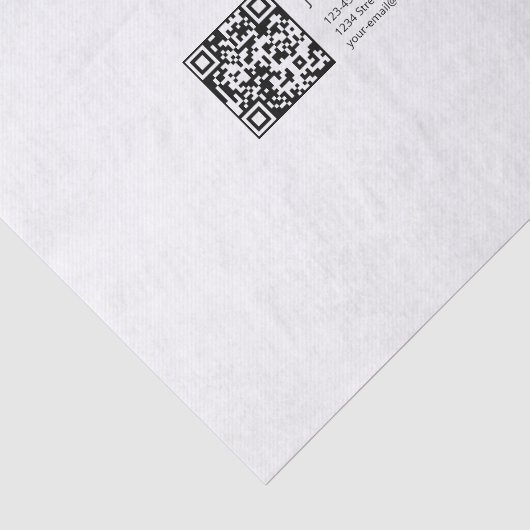 Aangepaste QR-code & Bewerkbare Retro-Moderne Teks Tissuepapier (Detail)