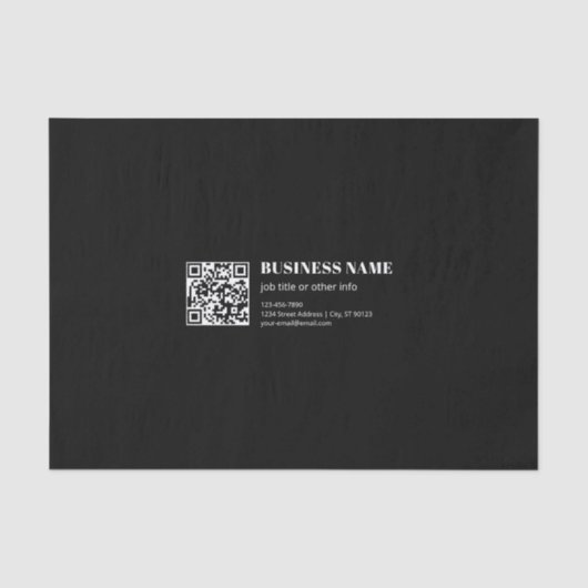 Aangepaste QR-code & Bewerkbare Retro-Moderne Teks Tissuepapier (Voorkant)