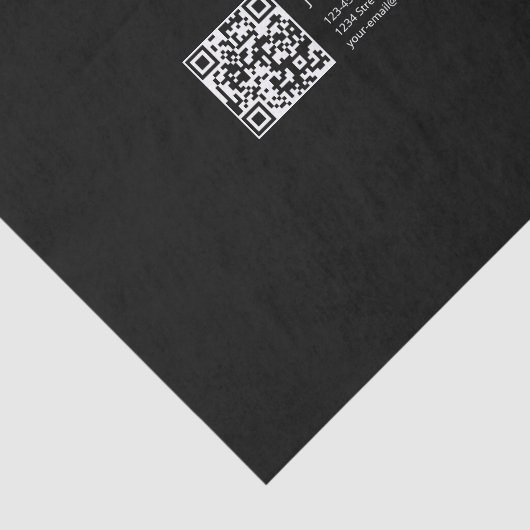 Aangepaste QR-code & Bewerkbare Retro-Moderne Teks Tissuepapier (Detail)