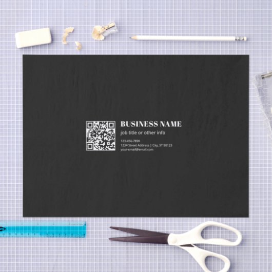 Aangepaste QR-code & Bewerkbare Retro-Moderne Teks Tissuepapier (Craft)