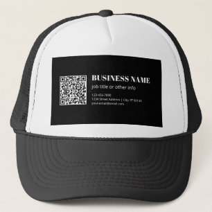Aangepaste QR-code & Bewerkbare Retro-Moderne Teks Trucker Pet