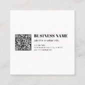Aangepaste QR-code & Bewerkbare Retro-Moderne Teks Vierkante Visitekaartje (Voorkant)