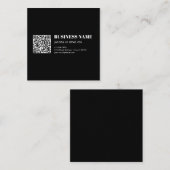 Aangepaste QR-code & Bewerkbare Retro-Moderne Teks Vierkante Visitekaartje (Voorkant / Achterkant)
