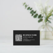 Aangepaste QR-code & Bewerkbare Retro-Moderne Teks Visitekaartje (Staand voorkant)