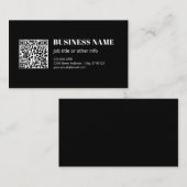 Aangepaste QR-code & Bewerkbare Retro-Moderne Teks Visitekaartje (Voorkant / Achterkant)