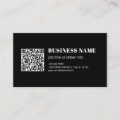 Aangepaste QR-code & Bewerkbare Retro-Moderne Teks Visitekaartje (Voorkant)