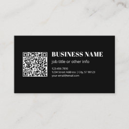 Aangepaste QR-code & Bewerkbare Retro-Moderne Teks Visitekaartje