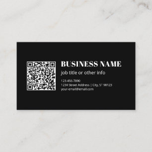 Aangepaste QR-code & Bewerkbare Retro-Moderne Teks Visitekaartje