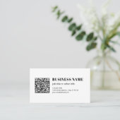 Aangepaste QR-code & Bewerkbare Retro-Moderne Teks Visitekaartje (Staand voorkant)