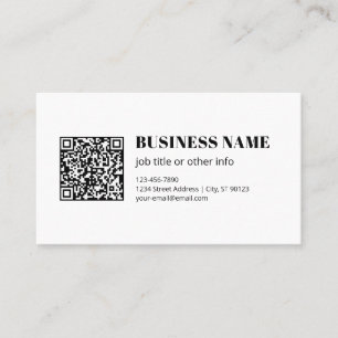 Aangepaste QR-code & Bewerkbare Retro-Moderne Teks Visitekaartje