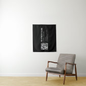 Aangepaste QR-code & Bewerkbare Retro-Moderne Teks Wandkleed (In situ)