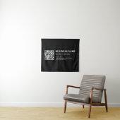 Aangepaste QR-code & Bewerkbare Retro-Moderne Teks Wandkleed (In Situ (horizontaal))