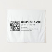 Aangepaste QR-code & Bewerkbare Retro-Moderne Teks Wandkleed (Voorkant (horizontaal))