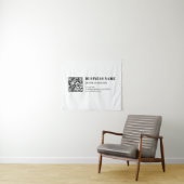 Aangepaste QR-code & Bewerkbare Retro-Moderne Teks Wandkleed (In Situ (horizontaal))