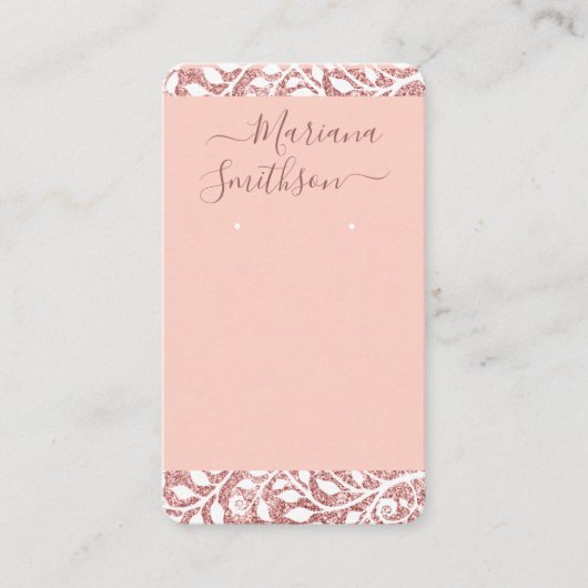 Aangepaste QR-code Blush White Earnings-Kaarten Visitekaartje (Voorkant)