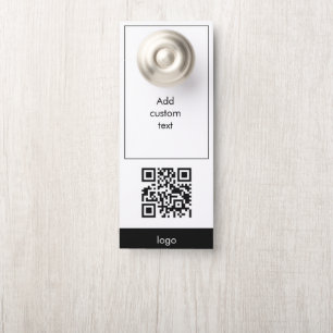 Aangepaste QR-code Business Eenvoudige witte kaart Deurhanger