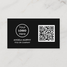 Aangepaste QR-code Business Logo | Black Professio Visitekaartje