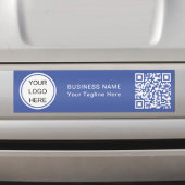 Aangepaste QR-code & Business Logo Corporate Blue Bumpersticker