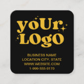 Aangepaste QR-code Business Logo Gold Modern Vierkante Visitekaartje (Voorkant)