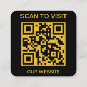 Aangepaste QR-code Business Logo Gold Modern Vierkante Visitekaartje (Achterkant)