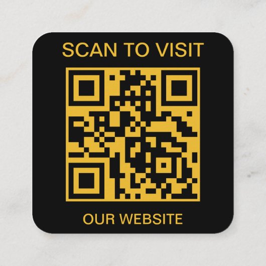 Aangepaste QR-code Business Logo Gold Modern Vierkante Visitekaartje (Achterkant)