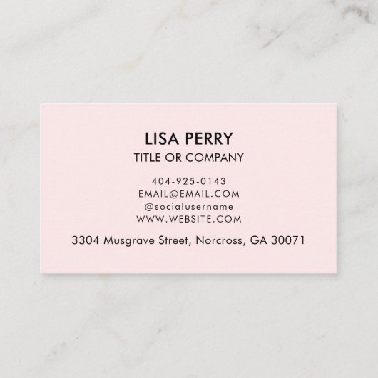 Aangepaste QR-code Business Logo | Modern Blush Ro Visitekaartje (Achterkant)