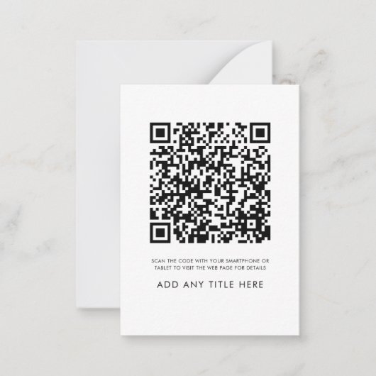 Aangepaste QR Code Business Logo Modern Elegant Notitiekaartje (Voorkant)