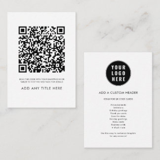 Aangepaste QR Code Business Logo Modern Elegant Notitiekaartje