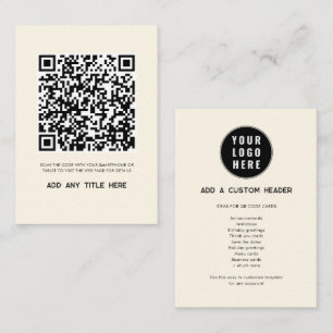 Aangepaste QR-code Business Logo Modern Notitiekaartje