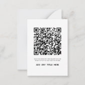 Aangepaste QR-code Business Logo Modern Trendy Notitiekaartje (Voorkant)