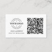 Aangepaste QR Code Business Logo Moderne Professio Visitekaartje (Voorkant)