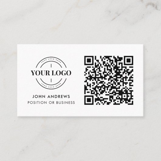 Aangepaste QR Code Business Logo Moderne Professio Visitekaartje (Voorkant)