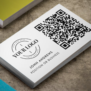 Aangepaste QR Code Business Logo Moderne Professio Visitekaartje