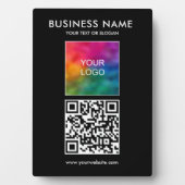 Aangepaste QR-code Business Logo Slogan Sjabloon Fotoplaat (voorkant)