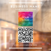 Aangepaste QR-code Business Logo Tekst Modern Vert Raamsticker (Vel 2)