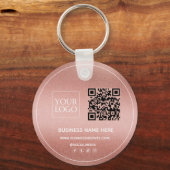 Aangepaste QR-code Business Logo Website Social Me Sleutelhanger (Voorkant)