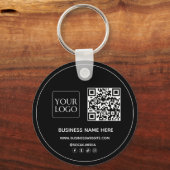 Aangepaste QR-code Business Logo Website Social Me Sleutelhanger (Voorkant)