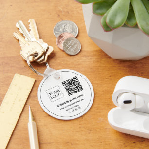 Aangepaste QR-code Business Logo Website Social Me Sleutelhanger