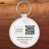 Aangepaste QR-code Business Logo Website Social Me Sleutelhanger (Voorkant)