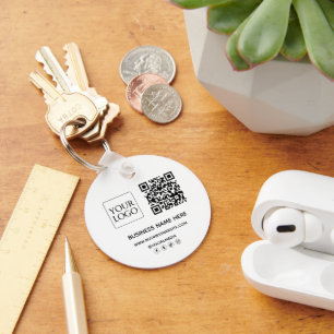 Aangepaste QR-code Business Logo Website Social Me Sleutelhanger