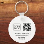 Aangepaste QR-code Business Logo Website Social Me Sleutelhanger (Voorkant)