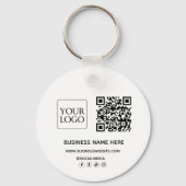 Aangepaste QR-code Business Logo Website Social Me Sleutelhanger (Achterkant)