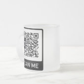 Aangepaste QR-Code business Matglas Koffiemok (Voorkant links)