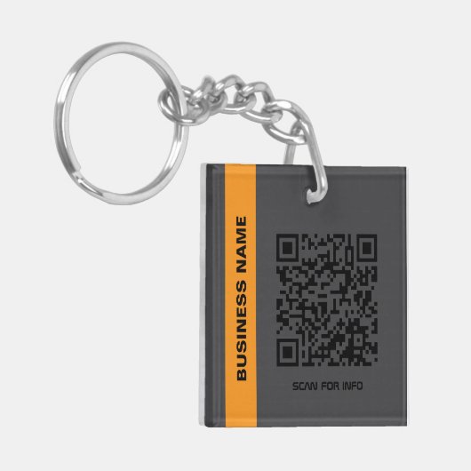 Aangepaste QR-code Business Sleutelhanger (Voorkant Links)