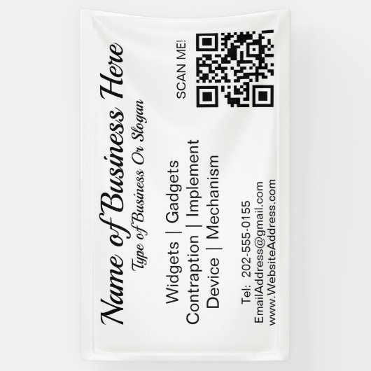 Aangepaste QR Code Business Spandoek (Verticaal)
