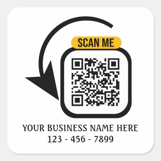 Aangepaste QR Code Business Vierkante Sticker (Voorkant)