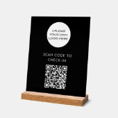 Aangepaste QR Code Check-in Scan Logo Zwart Acryl Bord (Hoek)