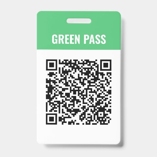 Aangepaste QR-code Covid Groen Paspoort Badge (Voorzijde)